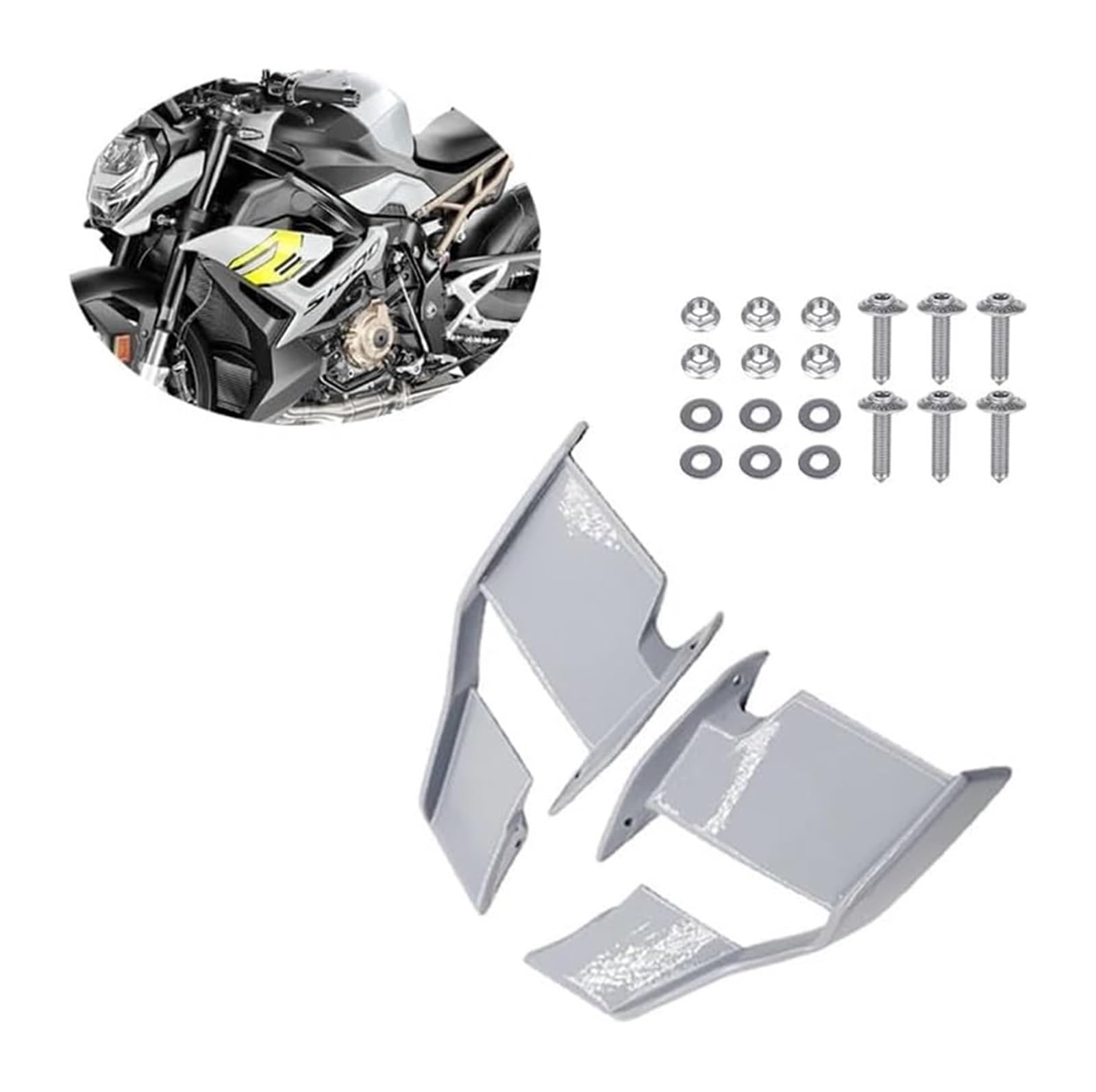 Seitenluftkanal-Abdeckung Für S1000R S1000r M1000R 2021-2023 Zubehör Motorräder Verkleidung Seite Winglet Aerodynamische Flügel Kit Spoiler(Bluestone Grey) von Ciloc