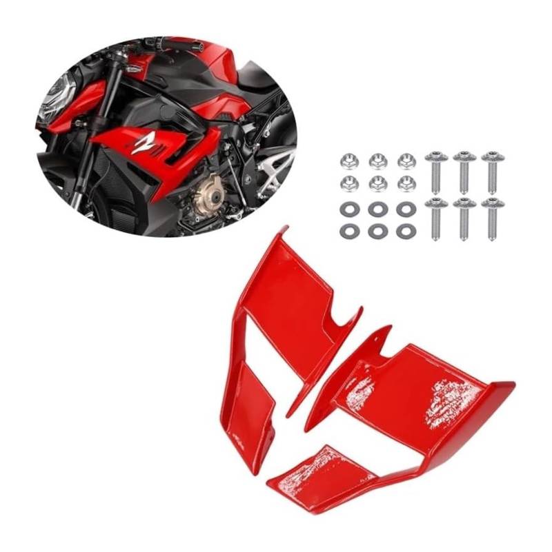 Seitenluftkanal-Abdeckung Für S1000R S1000r M1000R 2021-2023 Zubehör Motorräder Verkleidung Seite Winglet Aerodynamische Flügel Kit Spoiler(Bright red) von Ciloc