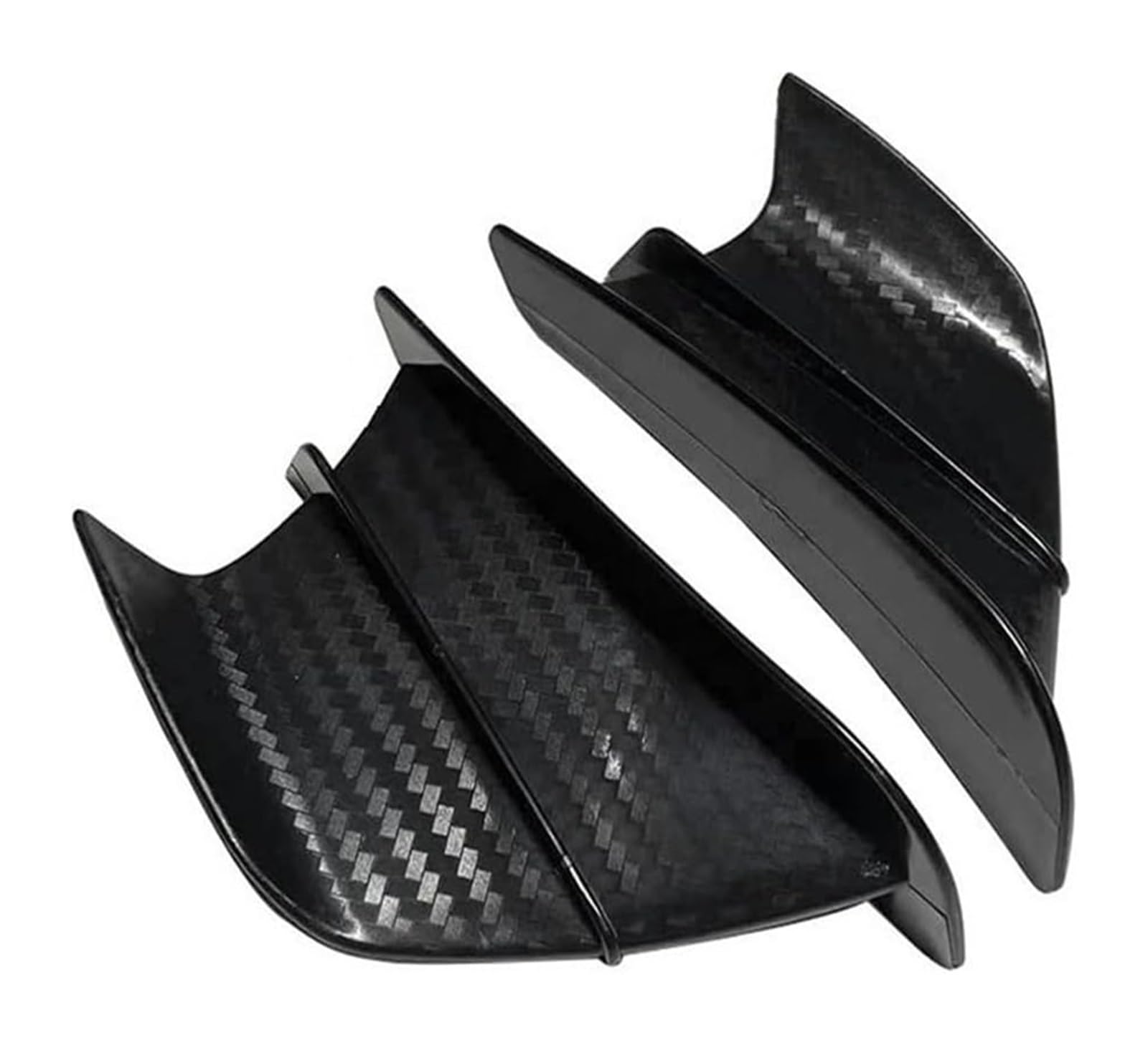 Seitenluftkanal-Abdeckung Für Y&amaha R3/R25 Motorrad Universal Winglet Aerodynamischer Spoiler Wing Kit Dekoration Motorrad Spoiler Wing(Matte Carbon Look) von Ciloc