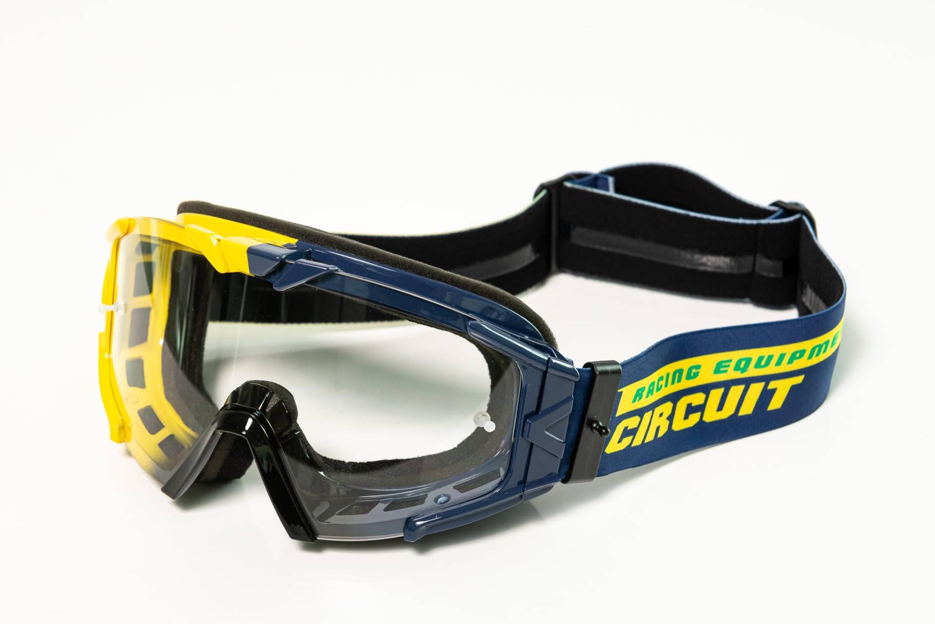 Circuit Equipment Off-road Goggle Quantum Yellow/Blue Clear Lens von CIRCUIT Equipment