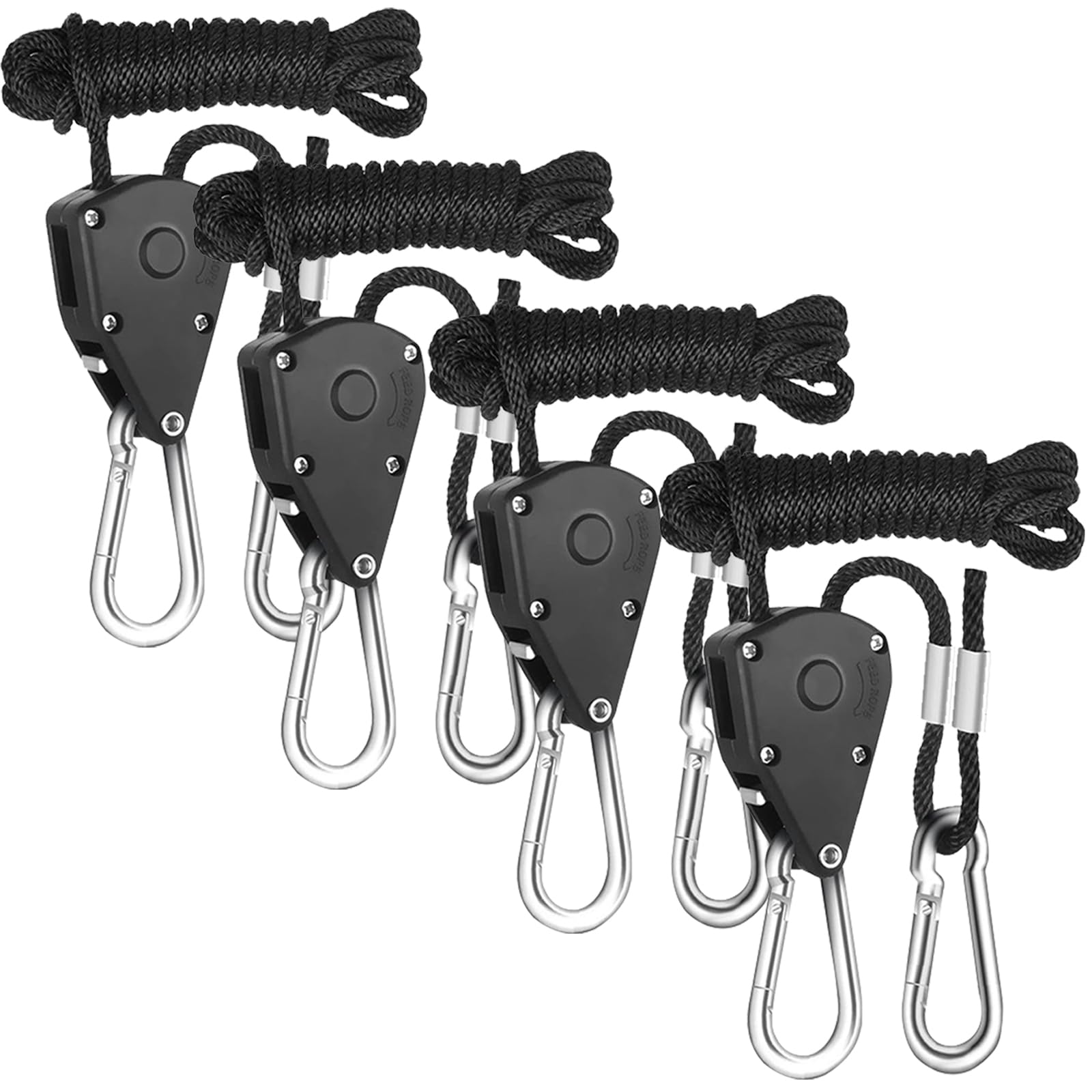 Cisixin 4 Stück Ratchet Hanger, Rope Ratchet Seilratsche Verstellbare, Seil Ratsche Verstellbarer für Pflanzenlampe Wachsen Licht Zimmerpflanzen Tragkraft 150lb von Cisixin