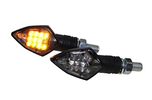LED Mini Blinker Race schwarz getönt (Smoke Grey) für Motorrad Roller mit E-Nummer, Honda CBR 699 RR, Kawasaki ER-6N 650, Yamaha FZS 1000 von Citomerx