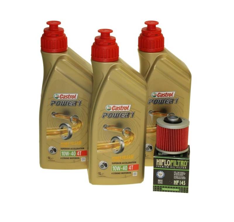 Öl Wechselset 3 Liter SAE 10W-40 Power 1 4T inkl. Ölfilter Hilfo HF145 kompatibel mit Aprilia Pegaso 650 Derbi MZ/MUZ Yamaha XT 600 von Citomerx