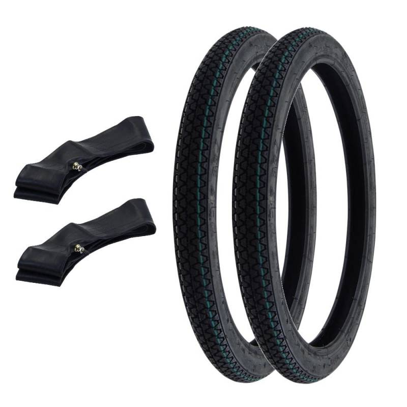 Reifen Set 2x Vee Rubber 2.00-17 Zoll 2.00x17 Schlauch kompatibel mit Piaggio Vespa Ciao von Citomerx