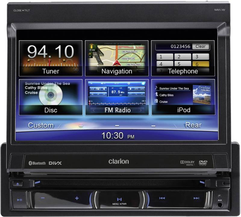 Clarion NZ502E - DVD-Multimedia-Station mit 7"-Touchpanel-Steuerung und integrierter Navigation von Clarion