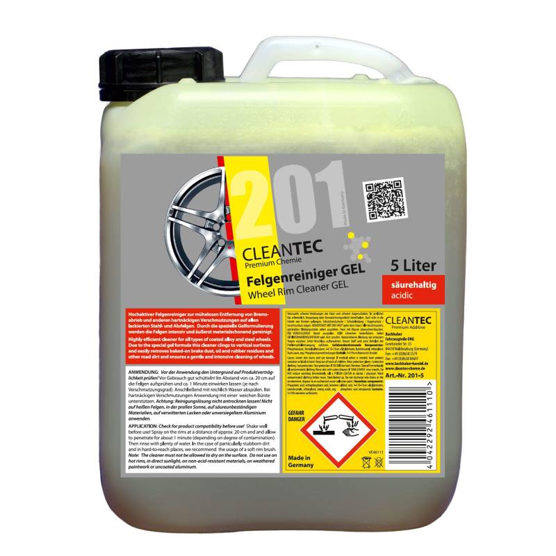 CleanTEC Alu Felgenreiniger Extreme 5 Liter säurehaltiger Reiniger der Felgen mühelos reinigt von CleanTEC