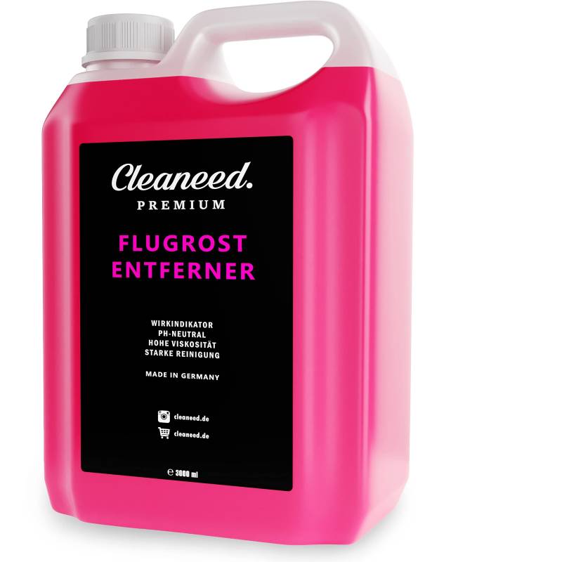 Cleaneed Premium Flugrostentferner [Made in Germany] 3L zum Nachfüllen – Mit Wirkindikator, Extra stark ohne Rückstände am Auto - Für alle Lacke und Farben geeignet von Cleaneed