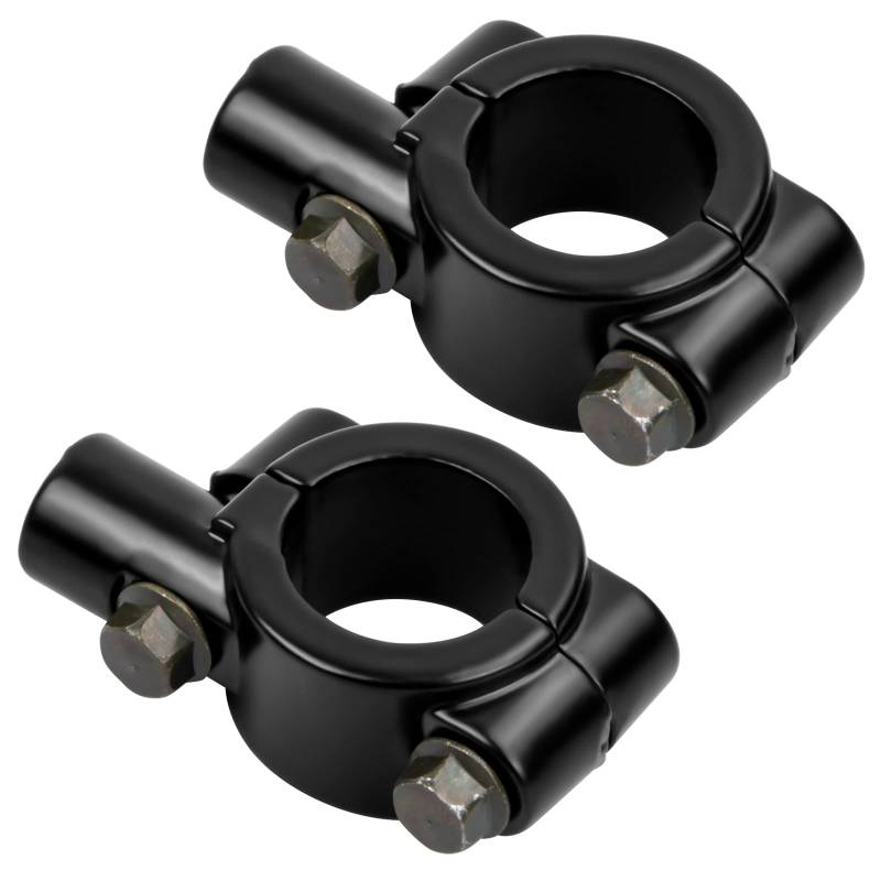 2 Stück Universal Motorrad Spiegelhalterung, Aluminium Lenkerhalterung für 22mm (7/8") Lenker, Schwarz, M10 Spiegelhalterung für Motorrad Fahrrad Lenker(Schwarz) von Cleminsta