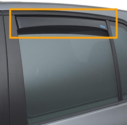 Hintere Windabweiser (1 Set) für die Fahrer und Beifahrerseite-CLS004M2184D passend für Toyota Yaris Cross FLH, TYP XPB1F(M), 5-Door, 2021- Dunkles Material von ClimAir