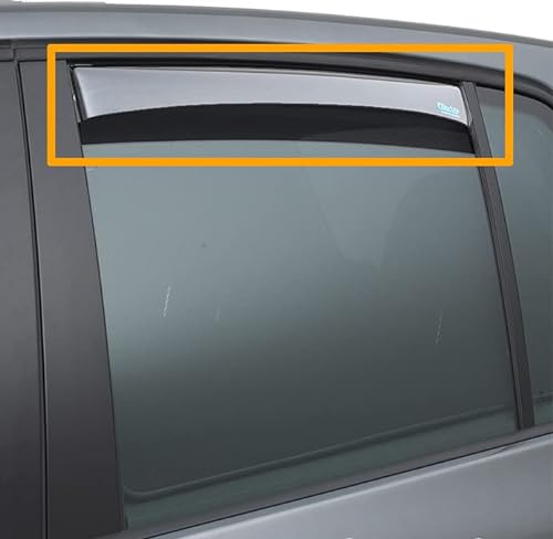 Hintere Windabweiser (1 Set) für die Fahrer und Beifahrerseite-CLK0044026K passend für Skoda Fabia II TYP 5J, FLH, 5-Door, 2007-2014 KLARES Material von ClimAir