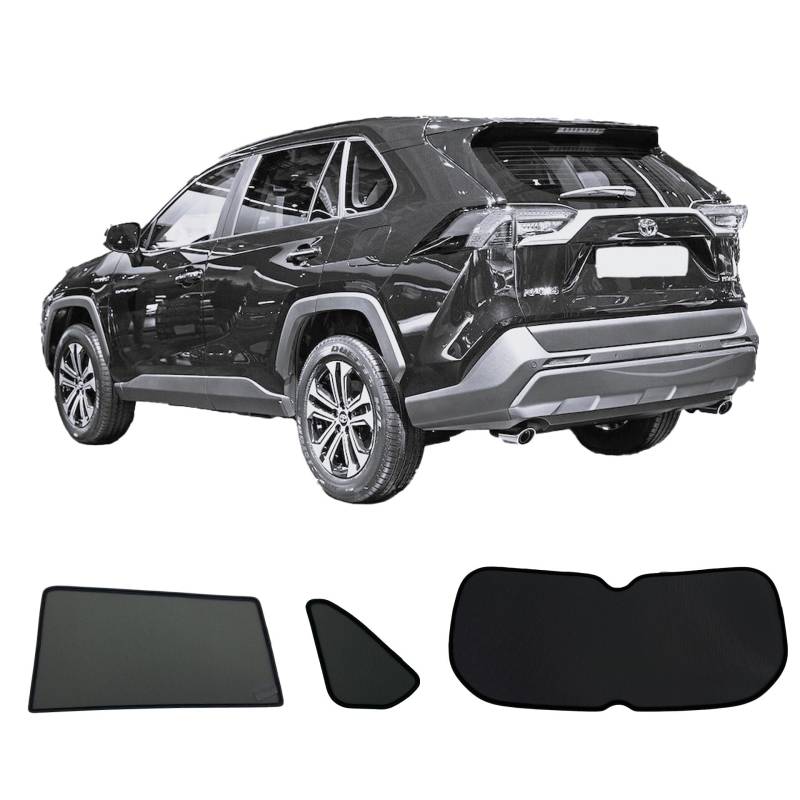 Sonniboy (Sonnenschutz) für die hinteren Seitenscheiben und die Heckscheibe-CLI10224ABC passend für Toyota RAV4 SUV, TYP XA5 (EU, M), 5-Door, 2019- von ClimAir