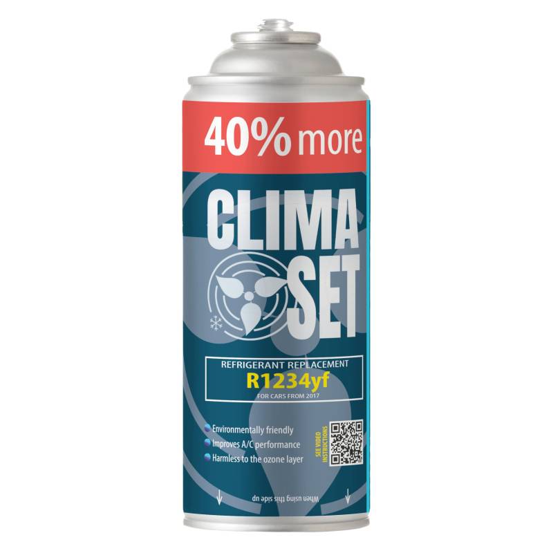 ClimaSet Recharge clim R1234yf - 1x235 g - Climatisation - Climatiseur voiture - Recharge climatisation voiture - Gaz R1234yf - cartouche gaz - ECO - Recharge pour climatisation von Clima Set