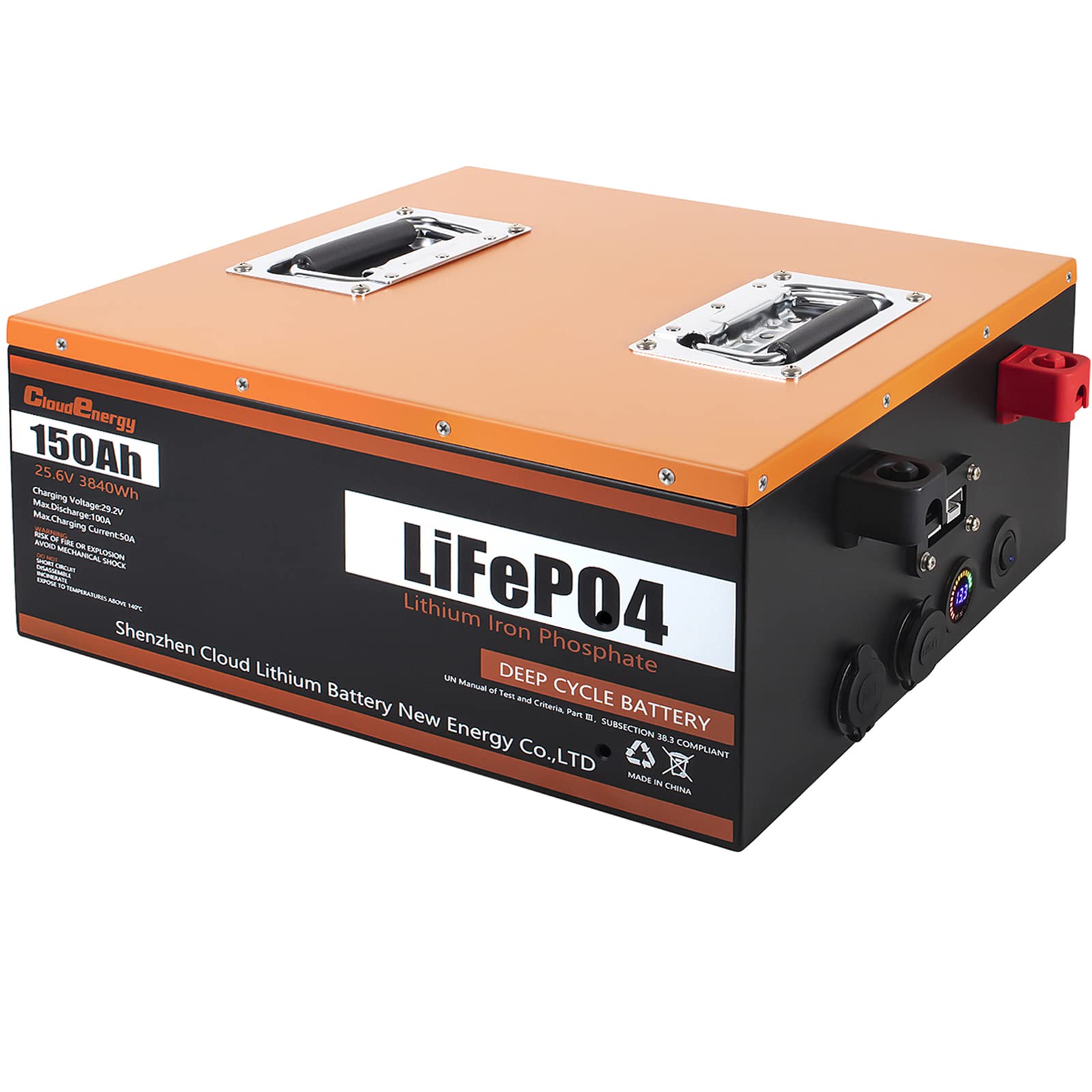 CloooudPro 24V 150Ah LiFePO4 Batterie, 6000+ Deep Cycle Lithium Batterie mit 100A BMS und Multifunktionsstecker; Ideal für netzunabhängige Systeme, Heimsysteme, Wohnmobile, Solarenergie und mehr. von CloooudPro