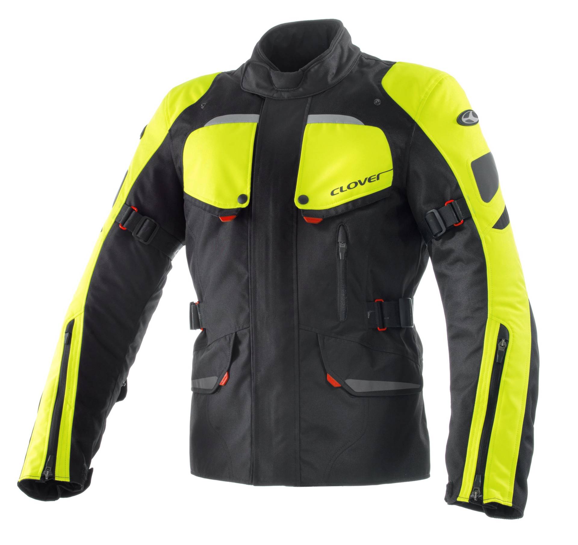 Clover Scout Motorradjacke, Schwarz/Neongelb, XL von Clover