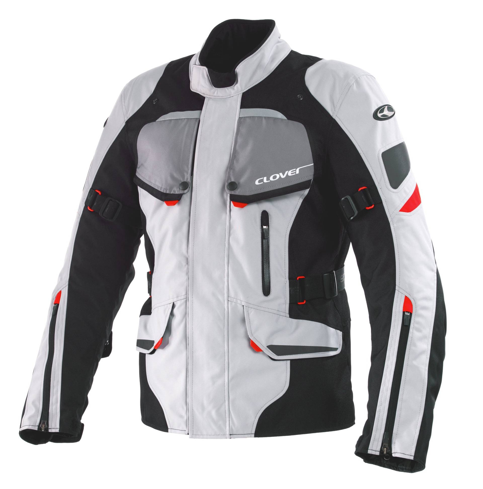 Clover Scout Motorradjacke, Schwarz/Weiß, L von Clover