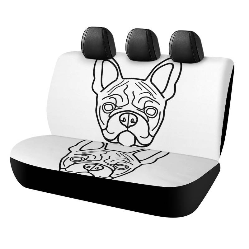 Cmagnifico Auto Rücksitzbezug, Französische Bulldogge Autositzbezug, Universal Sitzbezüge Set für die meisten Autos LKW SUV von Cmagnifico