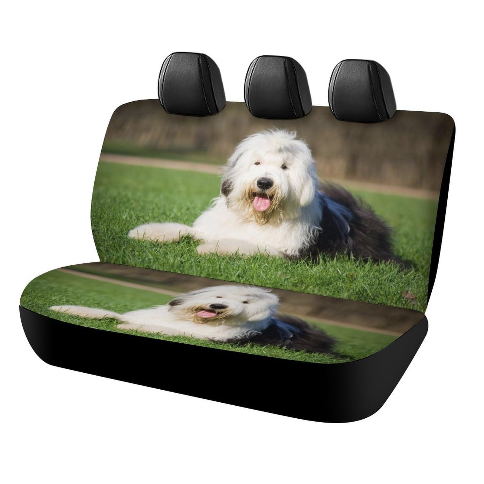 Cmagnifico Auto-Rücksitzbezug, Old English Sheepdog Autositzbezug, Universal-Sitzbezüge-Set für die meisten Autos, LKWs, SUVs von Cmagnifico