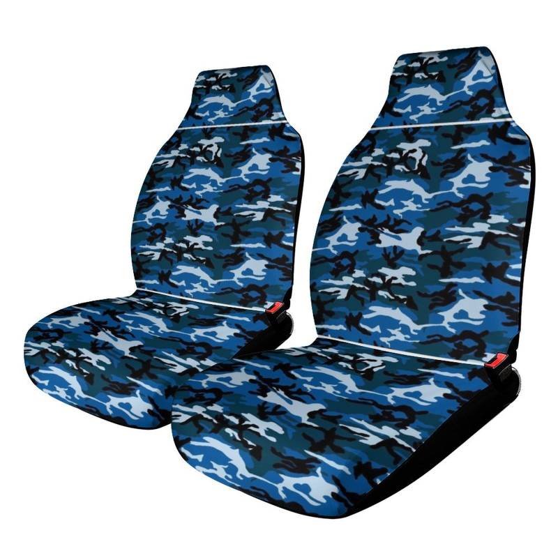 Cmagnifico Autositzbezug für Vordersitze, blau, Camouflage, universeller Autositzschutz von Cmagnifico