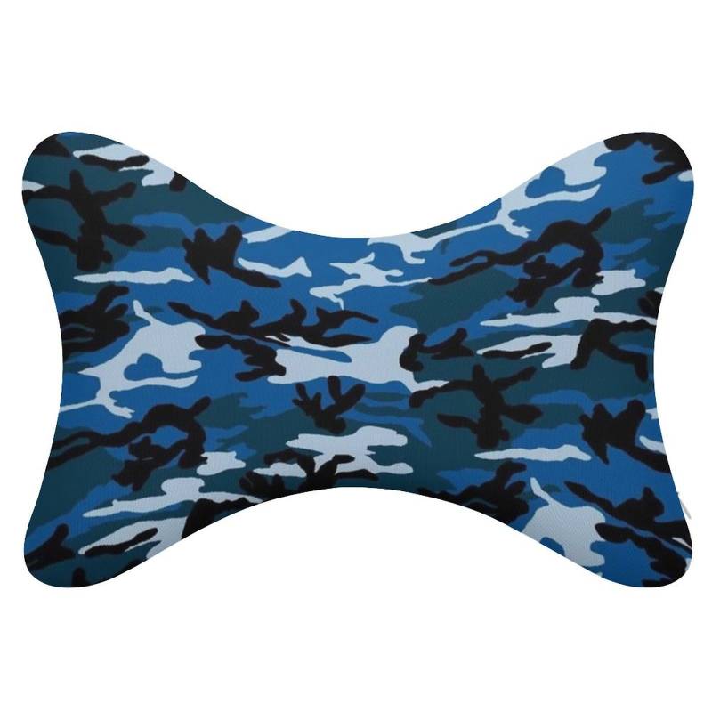 Cmagnifico Autositzkissen, 2 Stück, Blau, Camouflage, Kopfstützenkissen, Auto-Nackenstützkissen für Fahrer oder Beifahrer von Cmagnifico