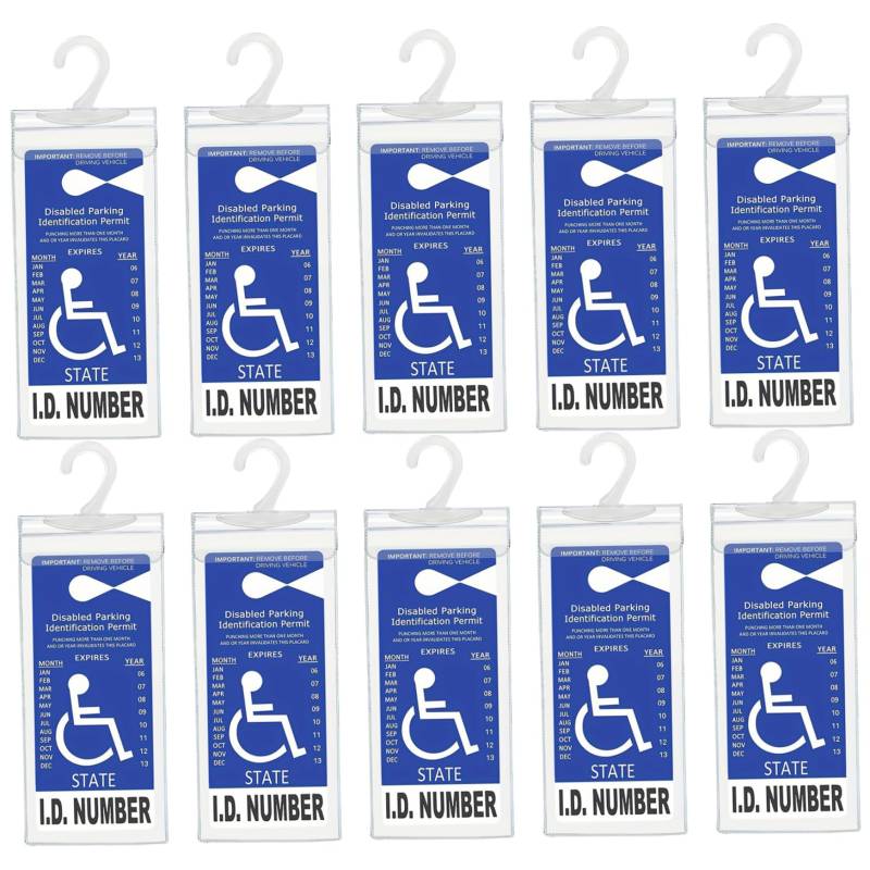 Handicap -Plakathalter für Auto 10PCS Clear Clear Behinderte Parkerlaubnishalter mit Hanger 11,6 x 5 Zoll Schutzhändler, kein Haftungszubehör von Plakaten von Cndiyald