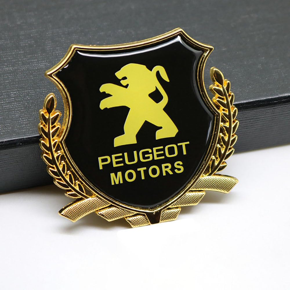 Auto-Metall-Embleme-Aufkleber, für Peugeot 107 108 206 207 207 CC 208 307 307 CC 308 308 CC 406 407-Trim-Emblem-Logo-Aufkleber, Ersatz für Außenkarosserie, Auto-Dekorationszubehör,B/Silver von CoRser