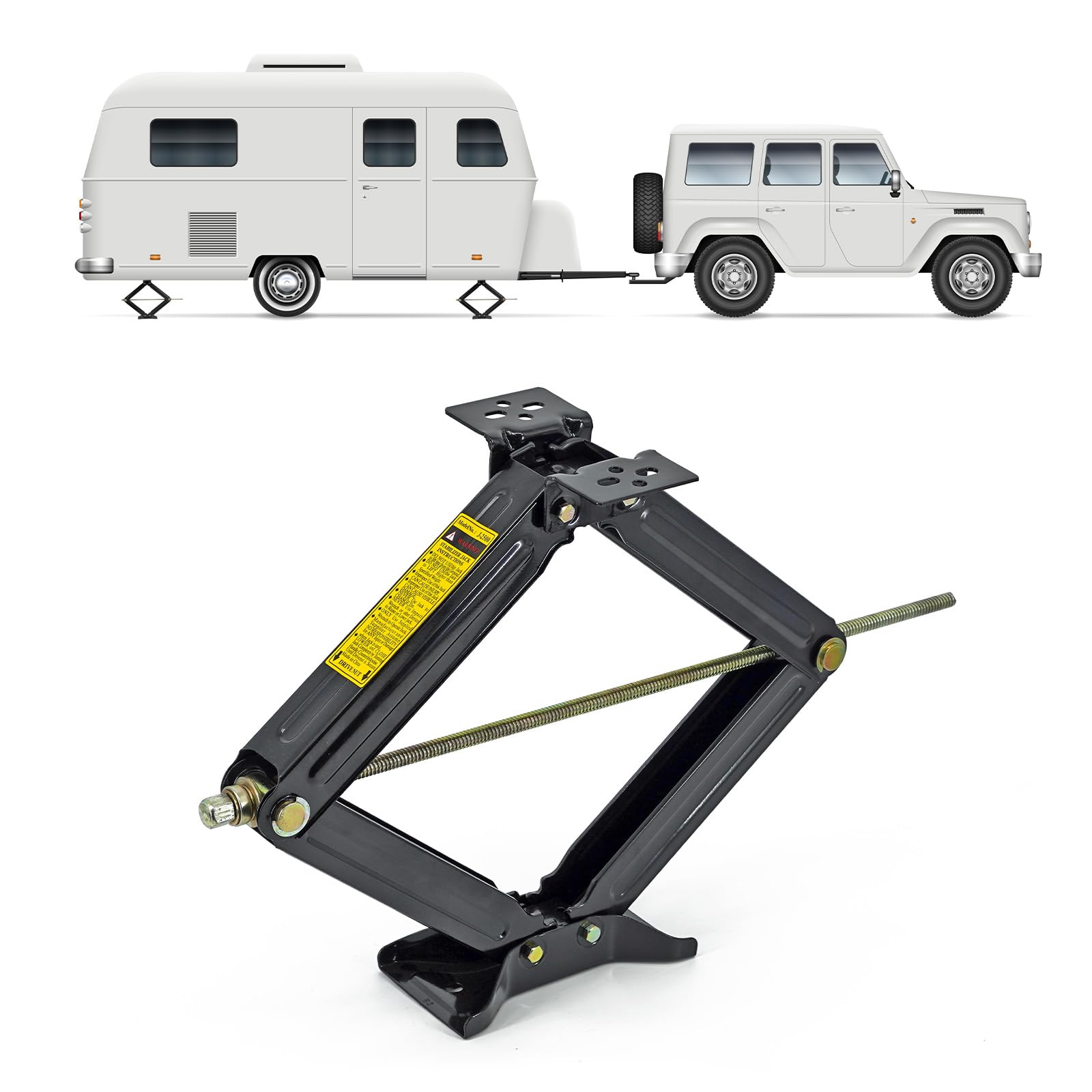 Cobra-Tek Scherenwagenheber für Wohnmobil-Anhänger, J-2500 Stabilisator-Nivellierung, mühelos, strapazierfähig, 1134 kg Anhängerwagenheber, praktischer Anhängerwagenheber und Stabilisatorheber mit 61 von Cobra-Tek