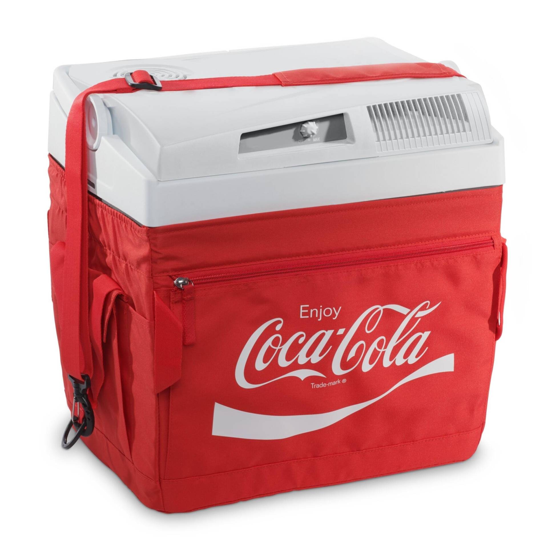 Coca-Cola Kühlbox ME24 TEX 23 Liter, elektrisch, 12/230 V für Auto, Camping und Steckdose von Coca-Cola