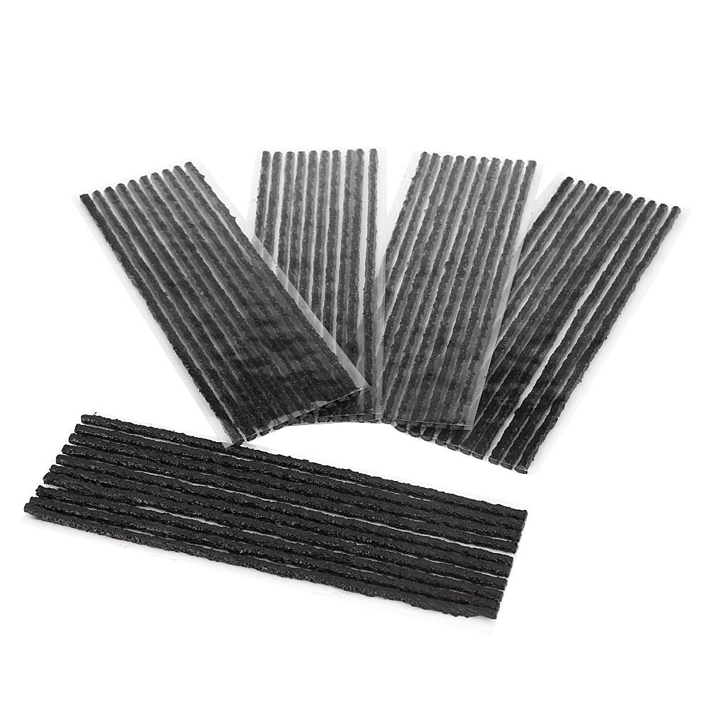 Autoreifen Reparatur Gummistreifen, 50 Stück Schwarz Reifen Reparatur Streifen Tubeless Reifen Reparatur Kit Reifenpanne Reparatur Dichtung für Auto und Motorrad 200 x 3,5 mm von Cocoarm