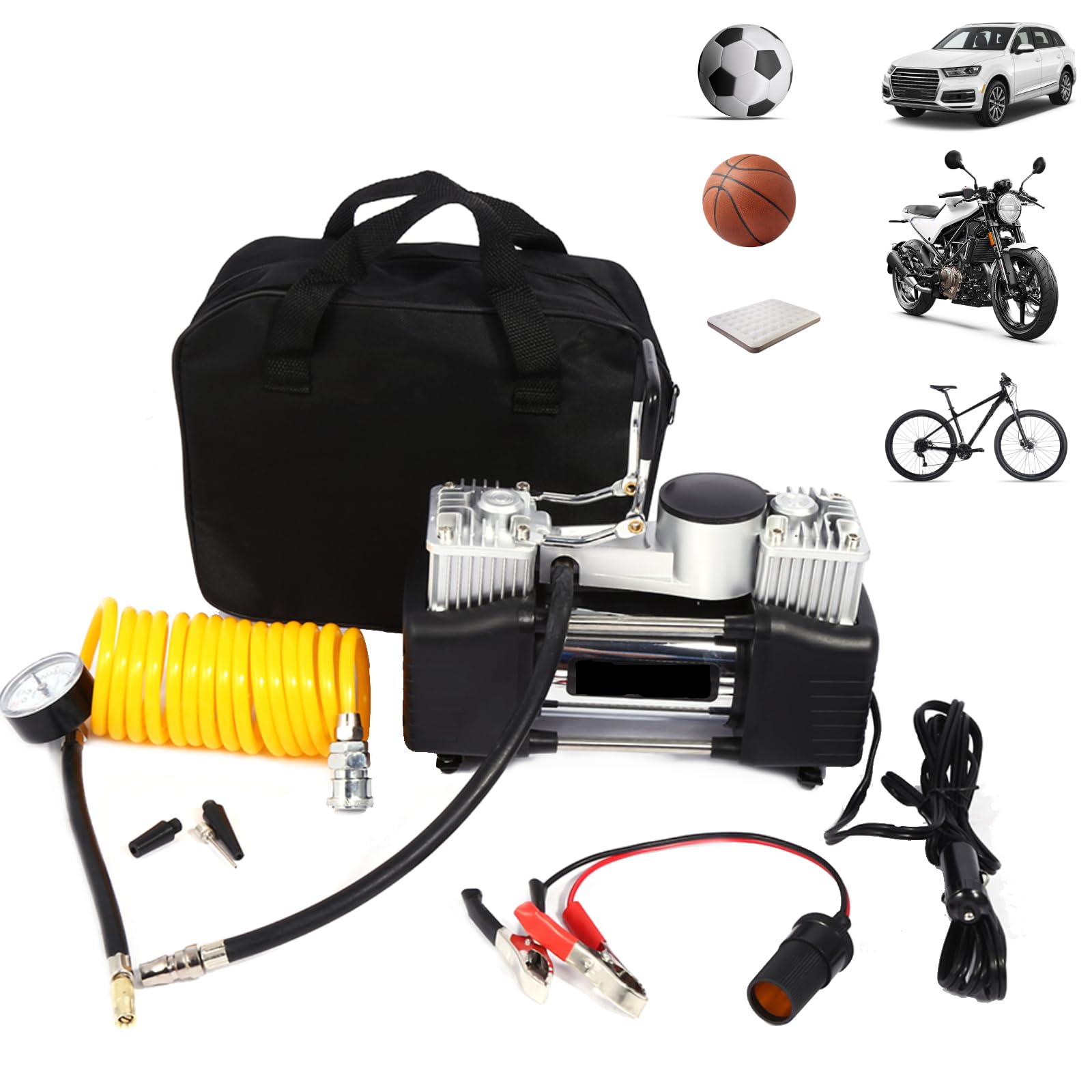 Cocoarm Kompressor 12V Für Auto Auto Luftkompressor Mini Tragbarer Luftkompressor 150Psi Autoreifen Inflator Tragbares Kit 12V Druckpumpe von Cocoarm