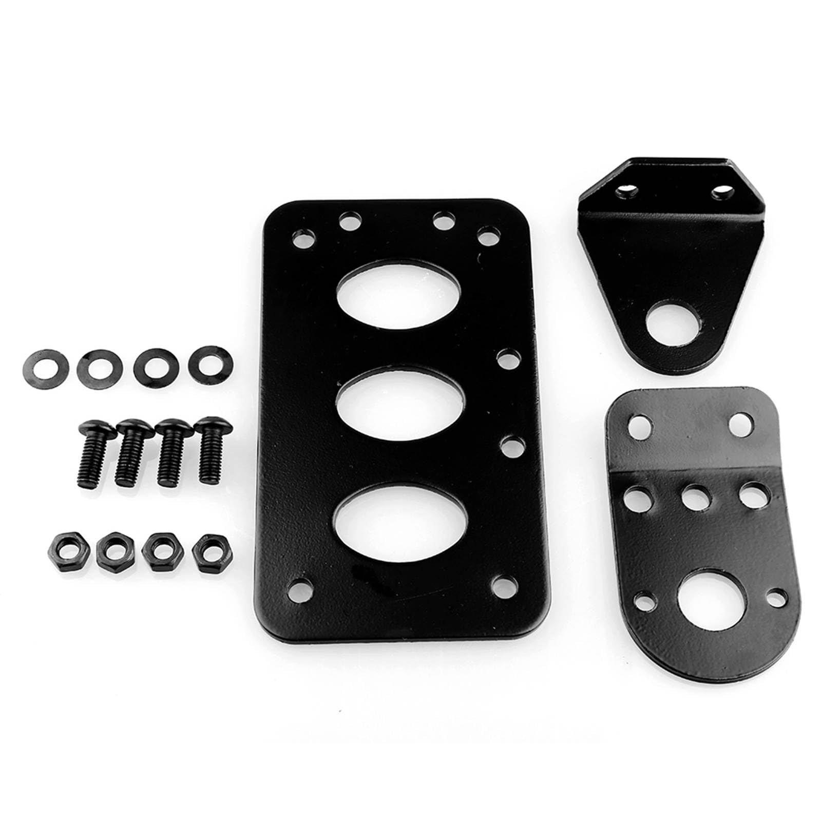 Cocoarm Seitenhalterung aus Aluminiumlegierung, Halterung für Motorrad-Kennzeichen, Motorrad-Bremse, Rücklicht, Nummernschild, Seitliche Halterung aus Metall, Schwarz, 18 X 10,3 cm von Cocoarm