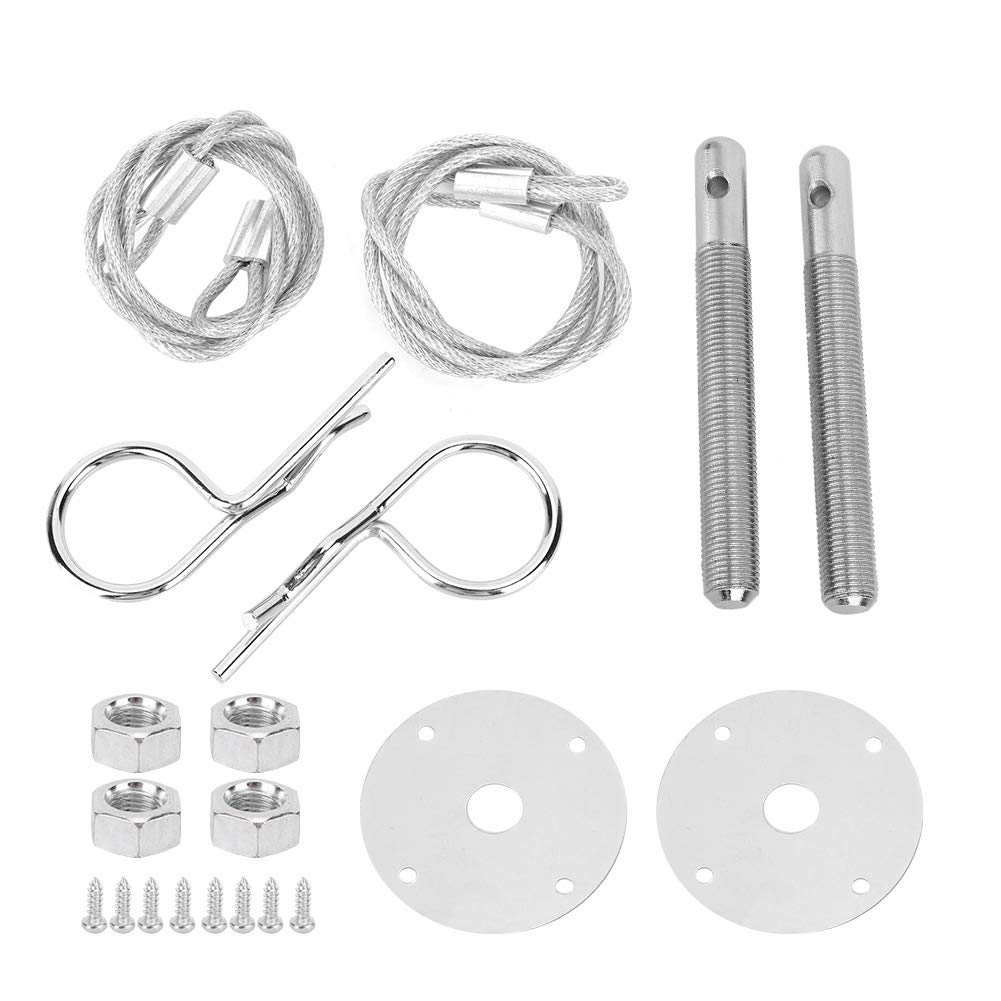 Cocoarm Motorhauben Verschluss Clip Set, Edelstahl Motorhauben-Stiftplattenschloss, Für Racing Sport Car Auto Modifiziertes Zubehör, Hood Pin Lock Kit von Cocoarm