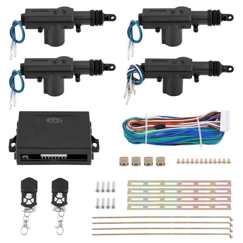 Zentralverriegelung Nachrüsten Kit Zentralverriegelung Universal Auto Türschloss Keyless Entry System mit 2 Klappschlüssel, Fernbedienung, Kit mit Kofferraum-Entriegelungsknopf von Cocoarm