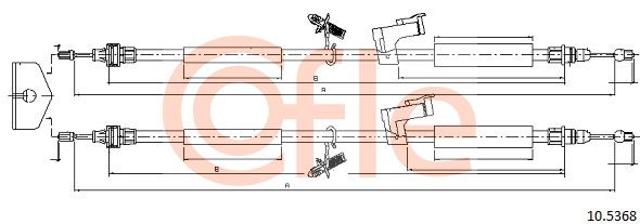 Seilzug, Feststellbremse hinten Cofle 10.5368 von Cofle