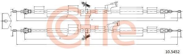 Seilzug, Feststellbremse hinten Cofle 10.5452 von Cofle