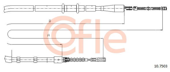 Seilzug, Feststellbremse hinten Cofle 10.7503 von Cofle