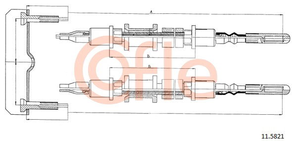 Seilzug, Feststellbremse hinten Cofle 11.5821 von Cofle