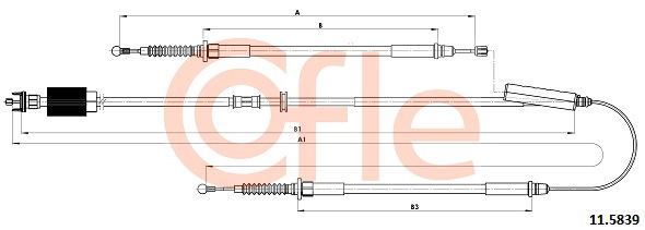 Seilzug, Feststellbremse hinten Cofle 11.5839 von Cofle