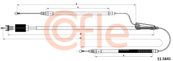 Seilzug, Feststellbremse hinten Cofle 11.5843 von Cofle