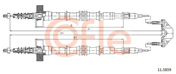 Seilzug, Feststellbremse hinten Cofle 11.5859 von Cofle