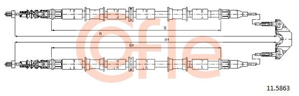 Seilzug, Feststellbremse hinten Cofle 11.5863 von Cofle