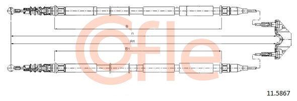 Seilzug, Feststellbremse hinten Cofle 11.5867 von Cofle