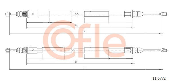 Seilzug, Feststellbremse hinten Cofle 11.6772 von Cofle