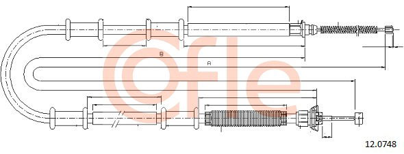 Seilzug, Feststellbremse hinten Cofle 12.0748 von Cofle