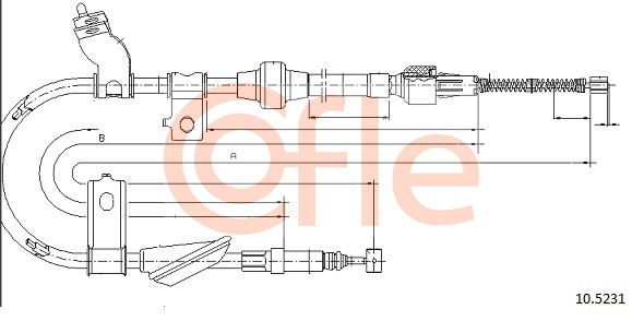 Seilzug, Feststellbremse hinten links Cofle 10.5231 von Cofle