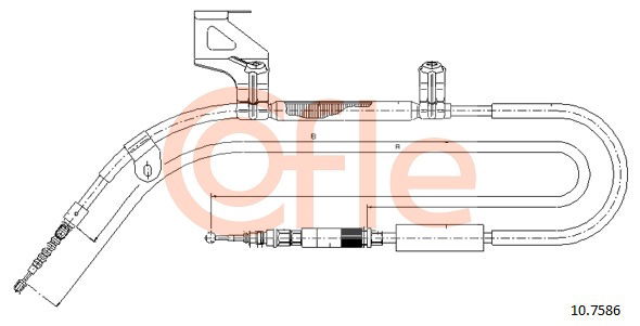 Seilzug, Feststellbremse hinten links Cofle 10.7586 von Cofle