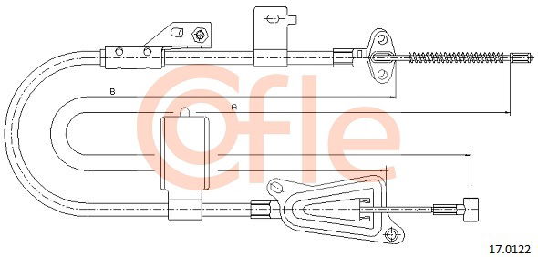 Seilzug, Feststellbremse hinten links Cofle 17.0122 von Cofle