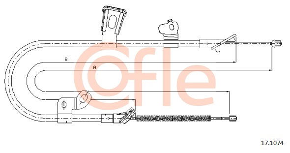Seilzug, Feststellbremse hinten links Cofle 17.1074 von Cofle