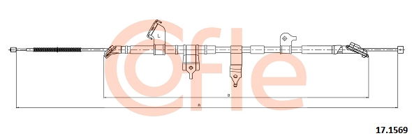 Seilzug, Feststellbremse hinten links Cofle 17.1569 von Cofle