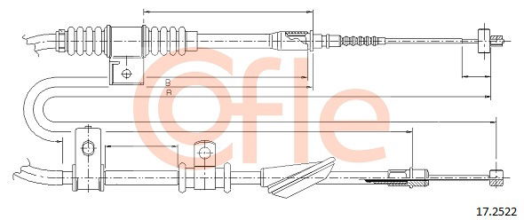 Seilzug, Feststellbremse hinten links Cofle 17.2522 von Cofle