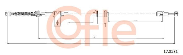 Seilzug, Feststellbremse hinten links Cofle 17.3531 von Cofle